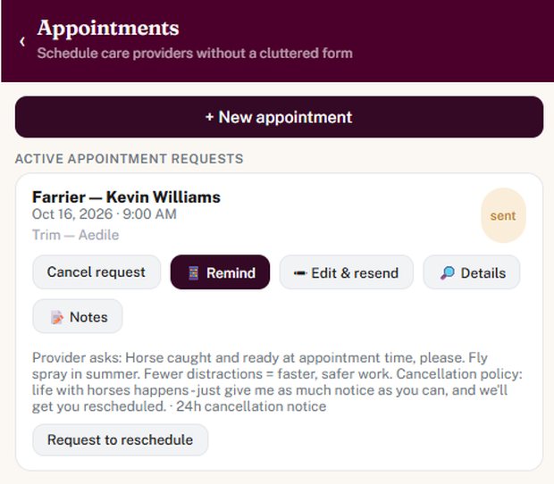 Appointment request